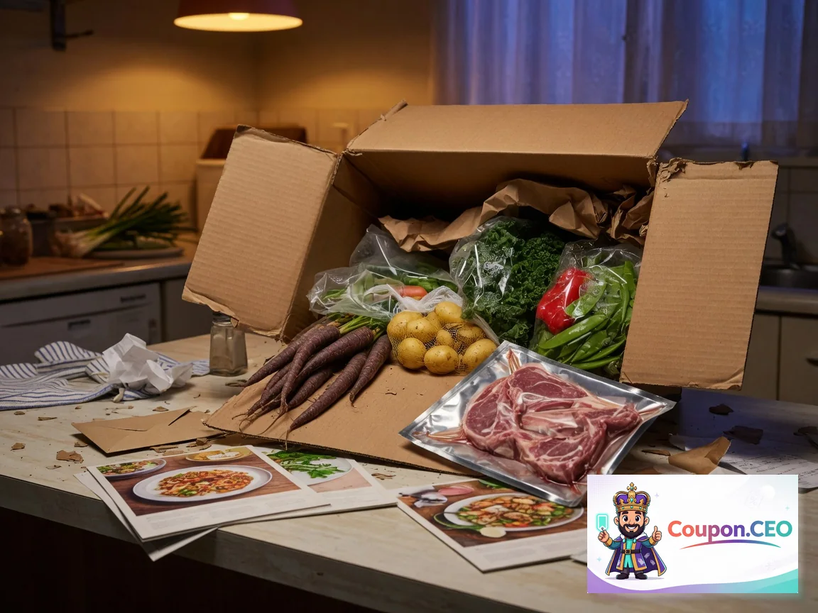 YouFoodz checkout with free box promo applied and meal selection screen